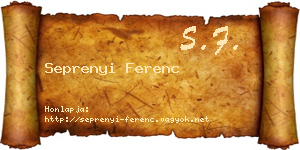 Seprenyi Ferenc névjegykártya
