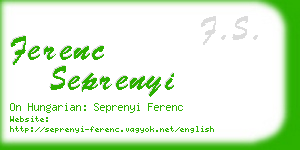 ferenc seprenyi business card